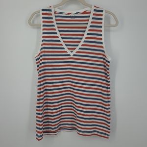 4/$25 Madewell V Neck Striped Light Weight Tank Top Size Medium